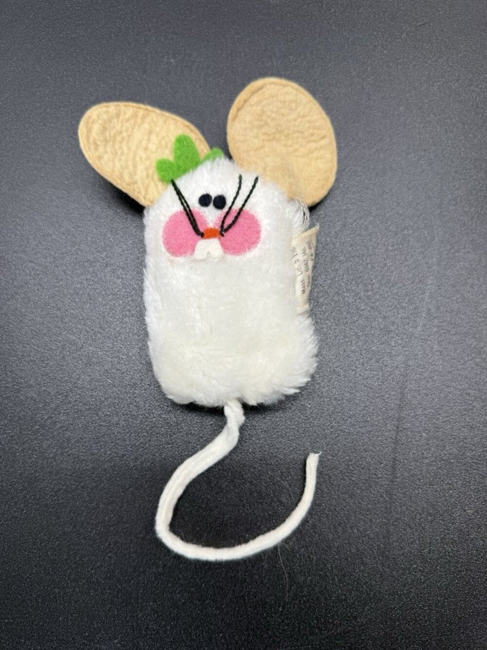 Vintage White Mouse Hallmark Beanbag Christmas Decor 7”